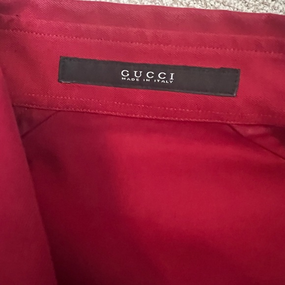 Men’s Gucci button down dress shirt in red size 43/17 - Picture 4 of 8